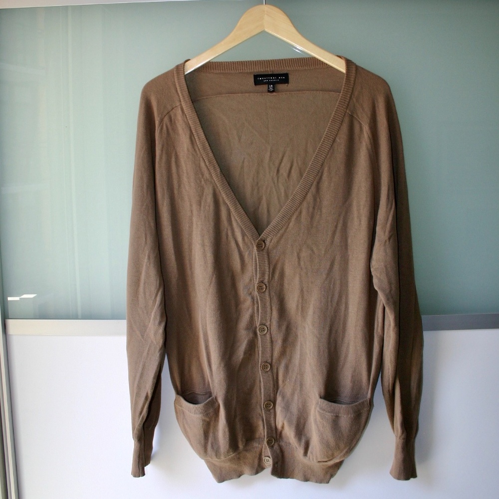 21 Men - Men's Button Down Sweater - L